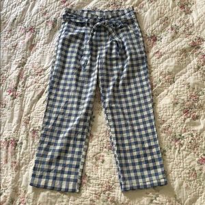 Blue & White Gingham Merritt Pants